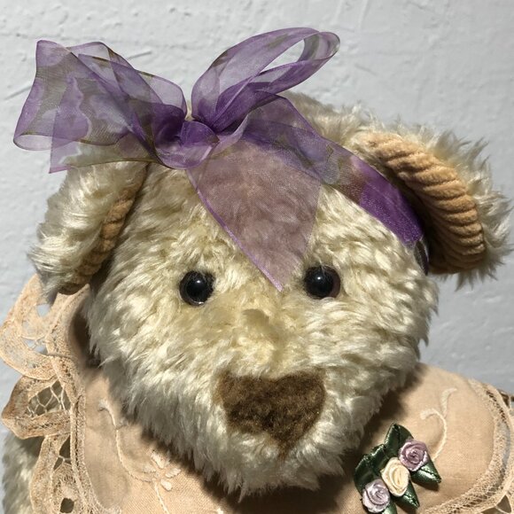 First & Main Teddy Bear Plush "Chantilly" Boho Cottagecore VTG - Picture 10 of 11